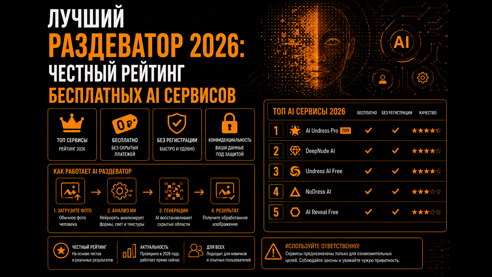Лучший раздеватор 2026: честный рейтинг бесплатных AI сервисов